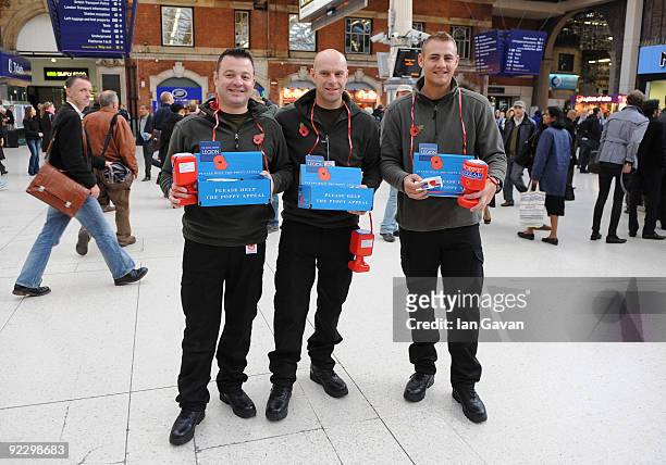 Serving British Army soldiers and recording artists Sergeant Richie Maddocks, Sergeant Major Gary Chilton and Lance Corporal Ryan Idzi of 'The...