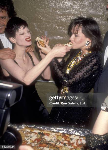 Model Kristen McMenamy and Miss America 1993 Leanza Cornett attend the Young Executive Support's Mardi Gras Charity Masquarade Ball "Mask-4-AIDS" to...