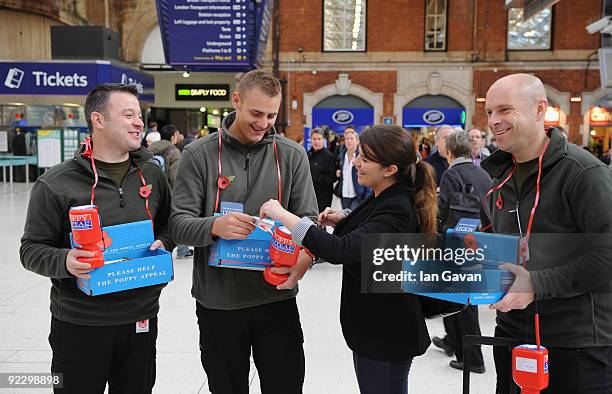 Serving British Army soldiers and recording artists Sergeant Richie Maddocks, Lance Corporal Ryan Idzi and Sergeant Major Gary Chilton of 'The...