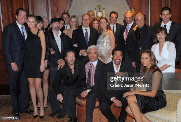 Prince Albert of Monaco and friends at The Beverly House on October 22, 2009 in Beverly Hills, California. Prince Albert was in Los Angeles to rally...