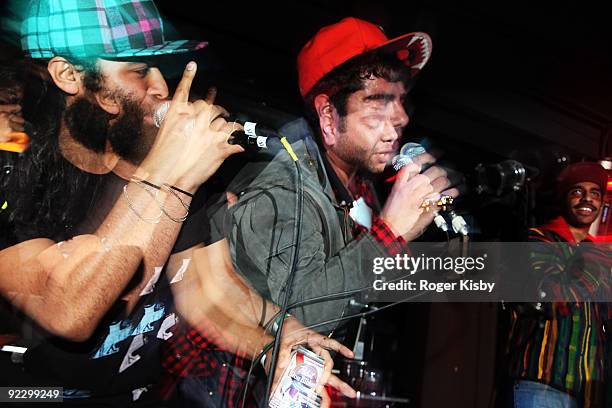 Victor Vazquez and Himanshu Suri of Das Rascist perform onstage at the Webster Hall as part of the 2009 CMJ Music Marathon & Film Festival on October...