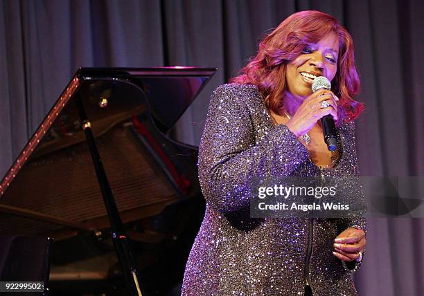 Singer Gloria Gaynor performs at GRAMMY Museum's 'Legends: Gloria Gaynor' at the GRAMMY Museum on October 22, 2009 in Los Angeles, California.