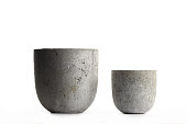 Concrete cement gray pots