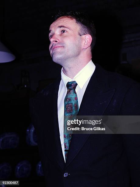 Jonny Lee Miller takes his opening night curtain call for "After Miss Julie" on Broadway at the Roundabout Theatre Company's American Airlines...