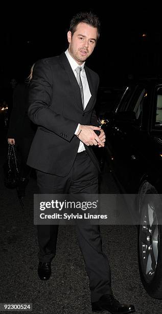 Danny Dyer arrives at May Fair hotel on October 22, 2009 in London, England.