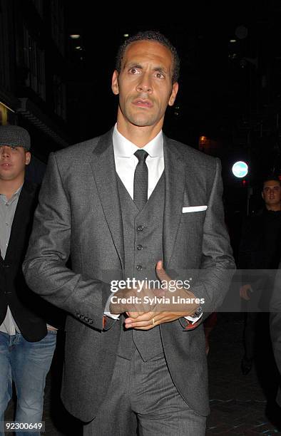 Footballer Rio Ferdinand attends the "Dead Man Running" premiere after party at Alto Club on October 22, 2009 in London, England.
