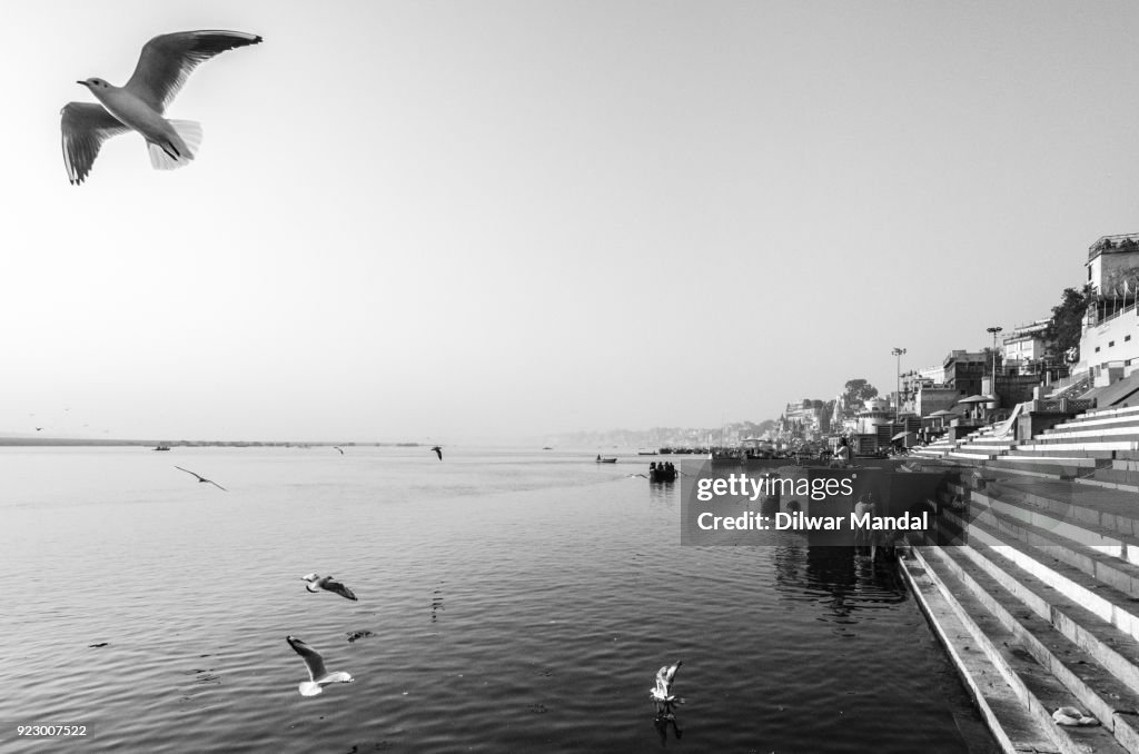 Flying above river Ganges