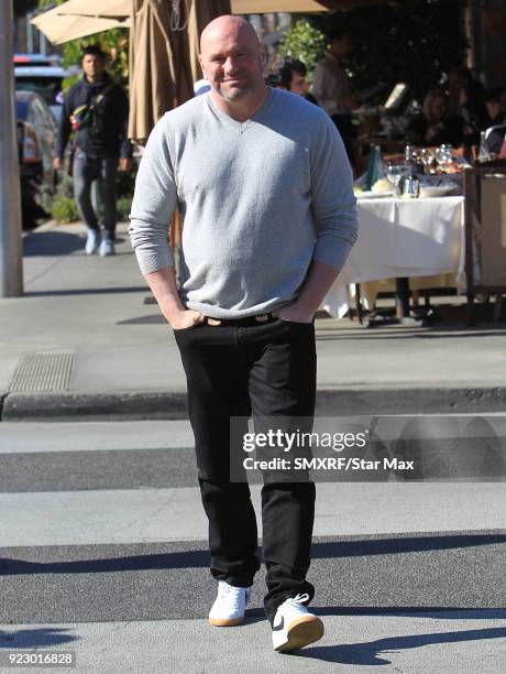 Dana White is seen on February 21, 2018 in Los Angeles, California.