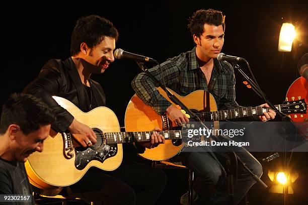 Adam Zindani and Kelly Jones of The Stereophonics perform live to launch their new album Keep Calm and Carry on on September 22, 2009 in London,...