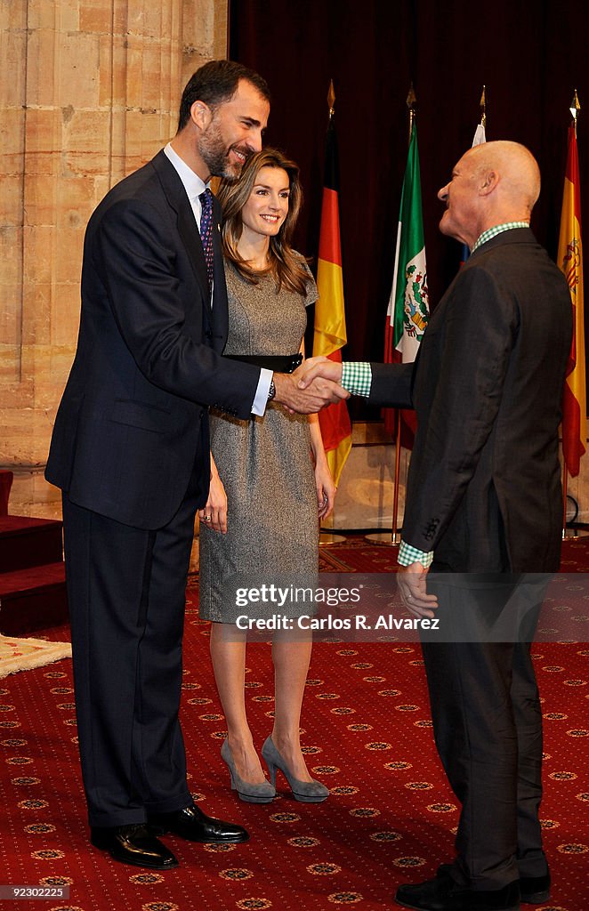 Spain´s Prince Felipe and Princess Letizia hold an audience with with the laureates
