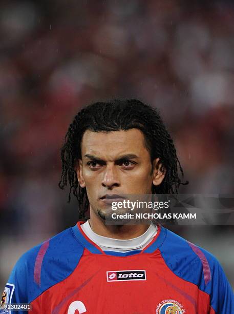 Costa Rican midfielder Michael Barrantes poses before the start of a 2010 World Cup qualifier against the US at RFK Stadium in Washington on October...
