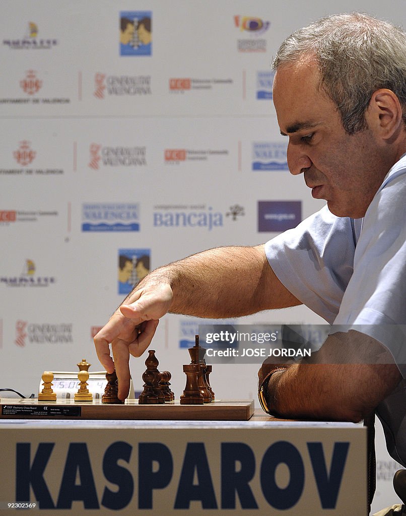 Russian chess player Garry Kasparov play