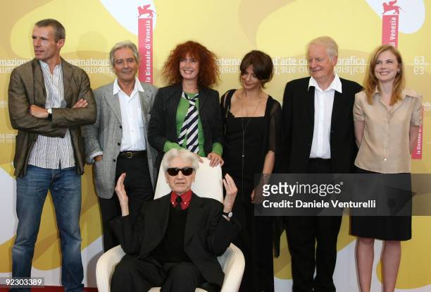 Lambert Wilson, Pierre Arditi, Sabine Azema, Alain Resnais, director , Laura Morante, Andre Dussollier and Isabelle Carre