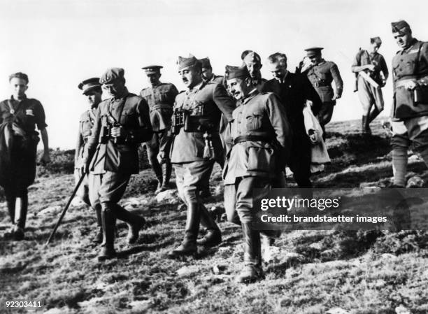 General Franco at the Santander Front. Santander's fall on September 1 assured the Nationalist conquest of Santander. General Francisco Franco...