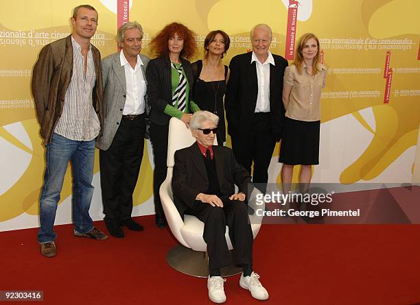 Lambert Wilson, Pierre Arditi, Sabine Azema, Alain Resnais, director , Laura Morante, Andre Dussollier and Isabelle Carre