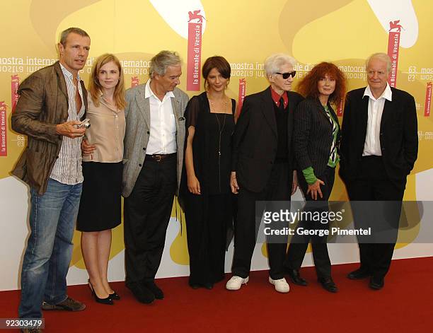 Lambert Wilson, Isabelle Carre, Pierre Arditi, Laura Morante, Alain Resnais, director, Sabine Azema and Andre Dussollier