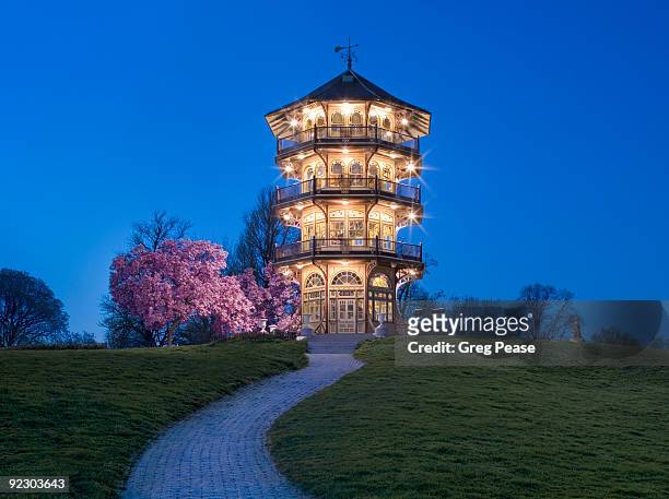 baltimore's patterson park pagoda   - baltimore maryland stock pictures, royalty-free photos & images