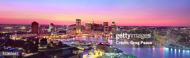 tall ships with the baltimore skyline   - baltimore skyline stock pictures, royalty-free photos & images