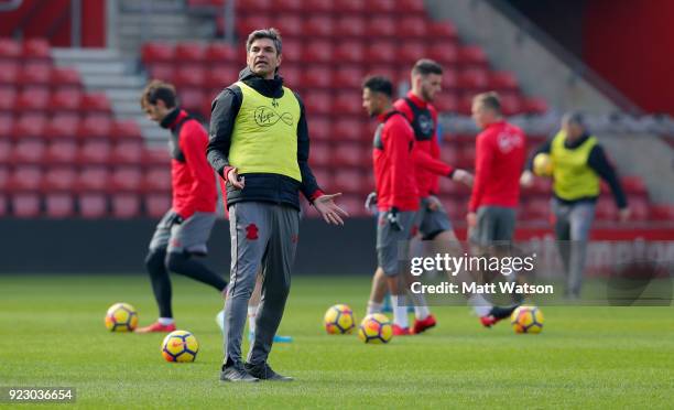 Mauricio Pellegrino of Southampton FC during a training session at St. Mary's Stadium on February 22, 2018 in Southampton, England.