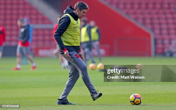 Mauricio Pellegrino of Southampton FC during a training session at St. Mary's Stadium on February 22, 2018 in Southampton, England.