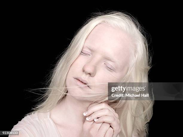 albino woman - pale complexion stock-fotos und bilder