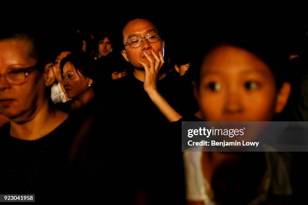 Jun 2005, Queens, New York, USA - Attendees of the Reverend Billy Graham's New York Crusade at Flushing Meadows Park in New York. Graham has preached...