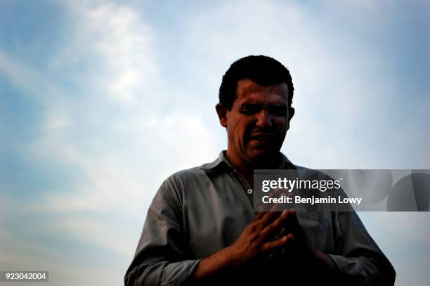 Jun 2005, Queens, New York, USA - Attendees of the Reverend Billy Graham's New York Crusade at Flushing Meadows Park in New York. Graham has preached...