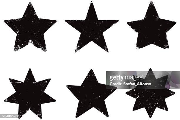 grunge stars - star shape stock illustrations