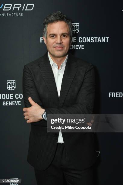 Mark Ruffalo attends the Frederique Constant Hybrid 3.0 Watch launch with Mark Ruffalo on February 21, 2018 in New York City.