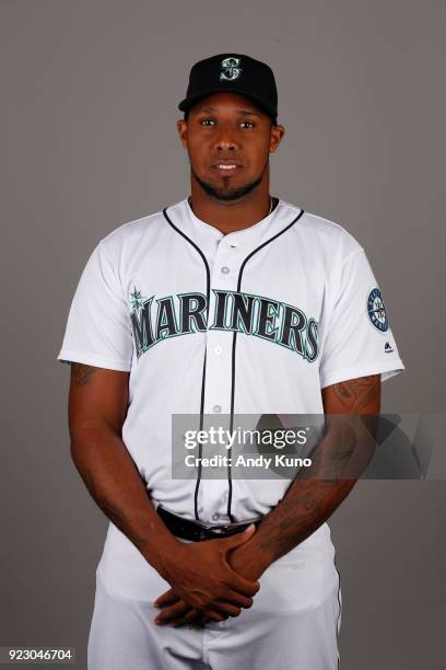 Juan Nicasio of the Seattle Mariners poses during Photo Day on Wednesday, February 21, 2018 at Peoria Sports Complex in Peoria, Arizona.