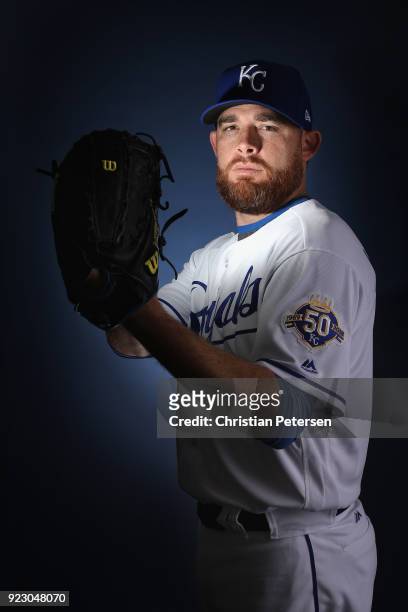 Pitcher Ian Kennedy of the Kansas City Royals poses for a portrait during photo day at Surprise Stadium on February 22, 2018 in Surprise, Arizona.