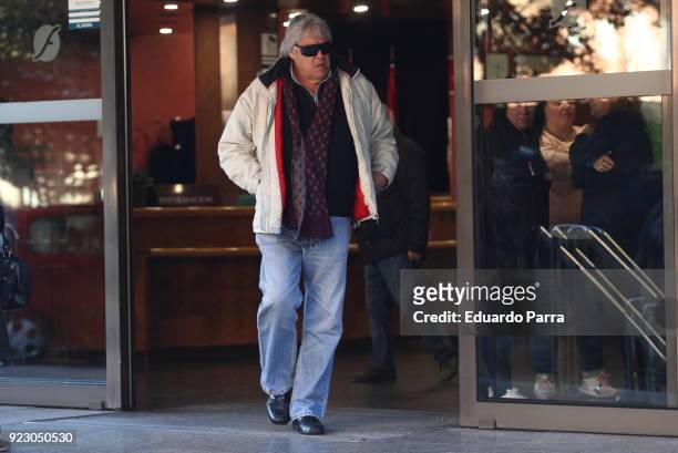 Caco Senante visits Antonio Fraguas Forges funeral chapel on February 22, 2018 in Madrid, Spain.