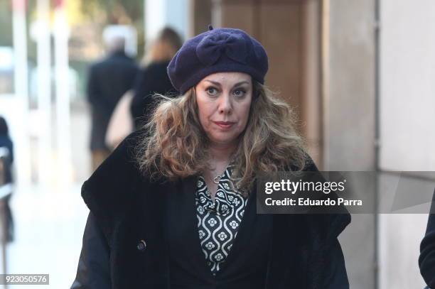 Raquel Martos visits Antonio Fraguas Forges funeral chapel on February 22, 2018 in Madrid, Spain.