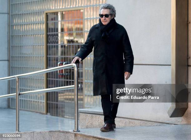 Singer Miguel Rios visits Antonio Fraguas Forges funeral chapel on February 22, 2018 in Madrid, Spain.