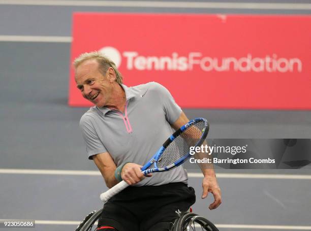 Martin Legner of Austria during day 2 of the 2018 Bolton Indoor Wheelchair Tennis Tournament at Bolton Arena on February 22, 2018 in Bolton, England.