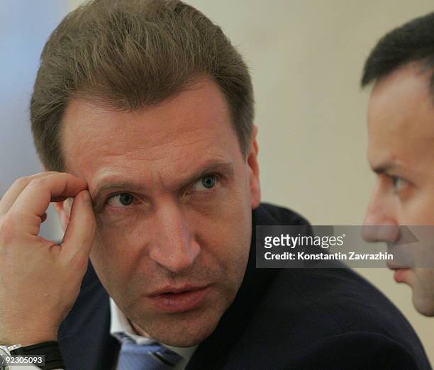 Igor Ivanovich Shuvalov, Russian First Deputy Prime Minister during a State Council Session on October 22, 2009 in Kazan, Russia.