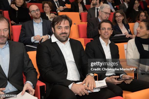 Enrique Martinez , Chief Executive Officer of Fnac Darty attends a news conference to announce the company's 2017 annual results presentation on...