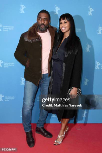 Idris Elba and his girlfriend Sabrina Dhowre attend the 'Yardie' premiere during the 68th Berlinale International Film Festival Berlin at Zoo Palast...