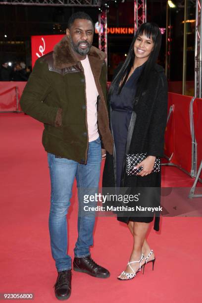 Idris Elba and his girlfriend Sabrina Dhowre attend the 'Yardie' premiere during the 68th Berlinale International Film Festival Berlin at Zoo Palast...