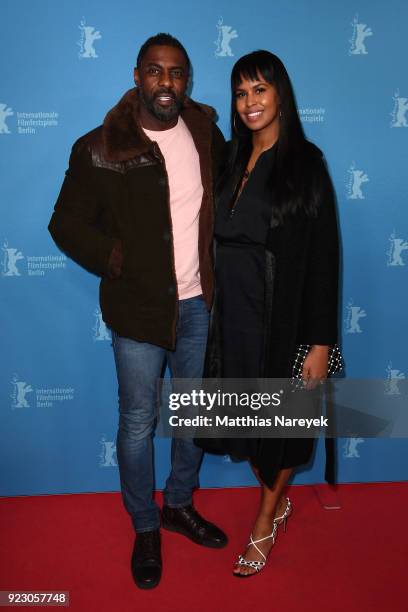 Idris Elba and his girlfriend Sabrina Dhowre attend the 'Yardie' premiere during the 68th Berlinale International Film Festival Berlin at Zoo Palast...