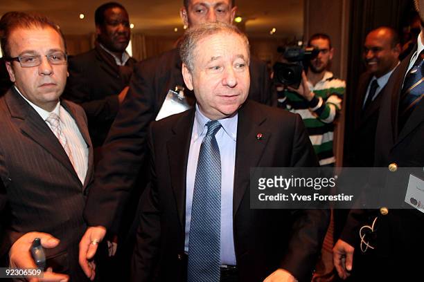 Jean Todt leaves the Westin Hotel after being elected president of the FIA . Todt, the former Ferrari team lead has succeeded Max Mosley for the top...