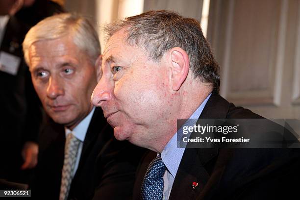 Jean Todt leaves the Westin Hotel after being elected president of the FIA. On October 23, 2009 in Paris, France. Todt, the former Ferrari team lead...