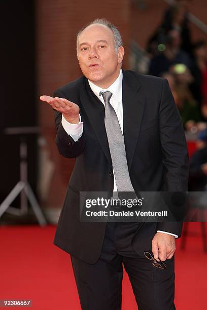 Director Carlo Verdone attends the Official Awards Ceremony during Day 9 of the 4th International Rome Film Festival held at the Auditorium Parco...