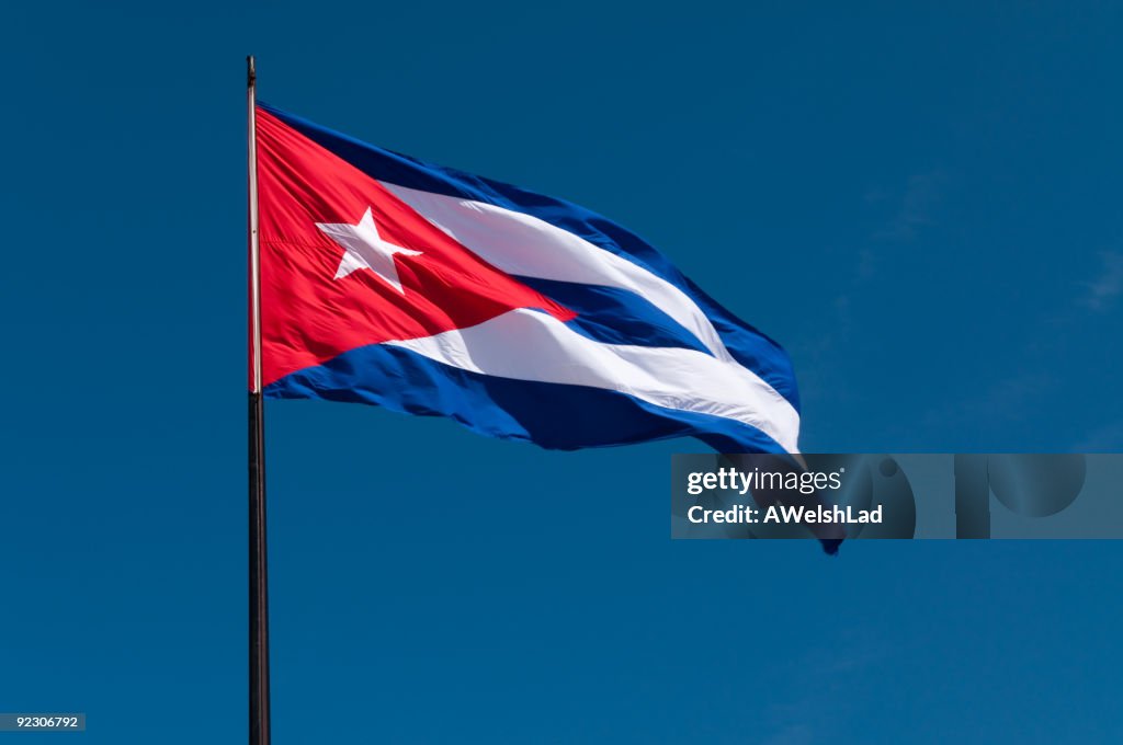 Cuban flag in the wind