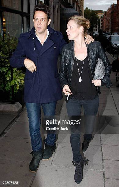Kate Moss and Jamie Hince sighting in Mayfair on October 23, 2009 in London, England.