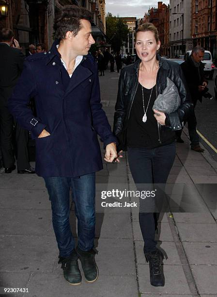 Kate Moss and Jamie Hince sighting in Mayfair on October 23, 2009 in London, England.