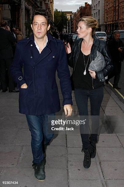 Kate Moss and Jamie Hince sighting in Mayfair on October 23, 2009 in London, England.