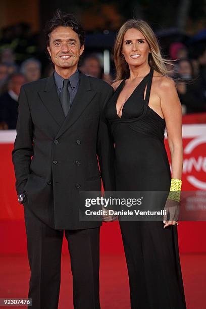 Director Giulio Base and his wife Tiziana Rocca attend the Official Awards Ceremony during Day 9 of the 4th International Rome Film Festival held at...