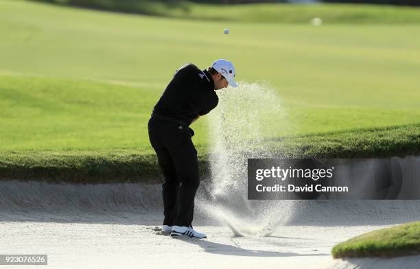 Sergio Garcia of Spain plays his second shot on the 13th hole during the first round of the 2018 Honda Classic on The Champions Course at PGA...