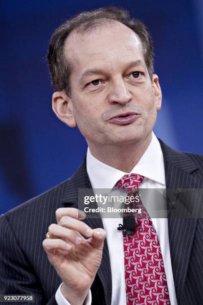 Alexander Acosta, U.S. Labor secretary, speaks during a discussion at the Conservative Political Action Conference in National Harbor, Maryland,...